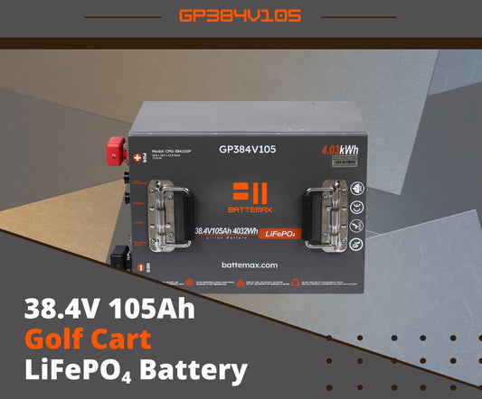 38.4V 105Ah LiFePO4 Lithium Golf Cart Battery