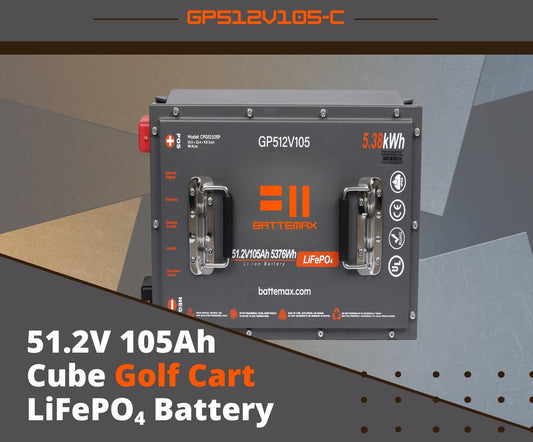 51.2V 105Ah-CUBE LiFePO4 Lithium Golf Cart Battery